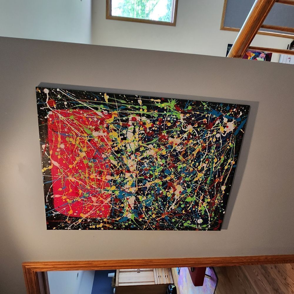 Abstract Splatter Art Canvas - Picture 2 of 5